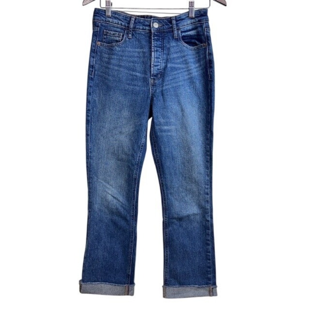 Old Navy Kicker Boot-Cut Jeans Extra High Rise Button Fly Blue Womens 2